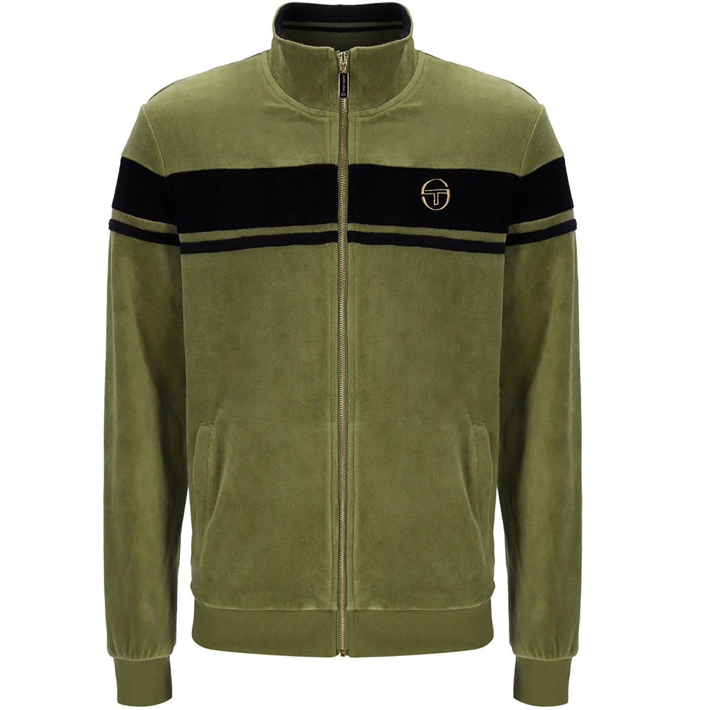 Sergio Tacchini Damarindo Velour Track Top In Sphagnum - RD1 Clothing