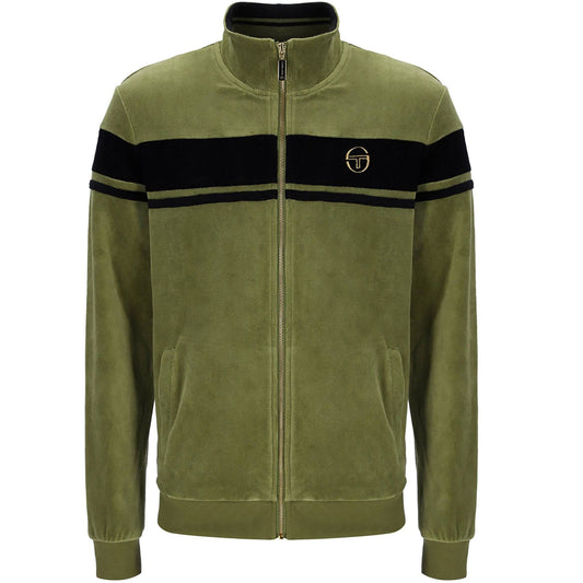 Sergio Tacchini Damarindo Velour Track Top In Sphagnum - RD1 Clothing