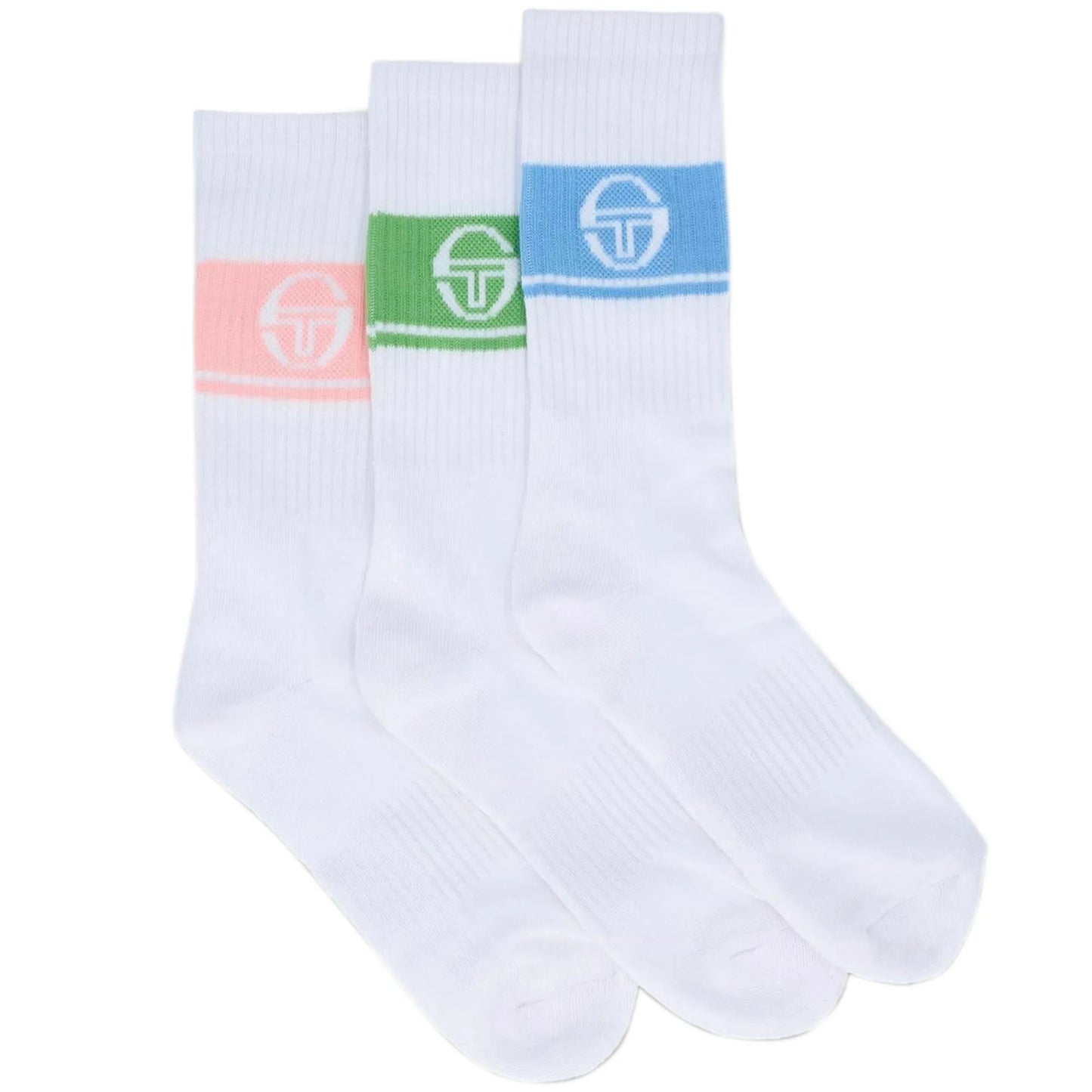 Sergio Tacchini Koos Socks In White/ Seashell Pink