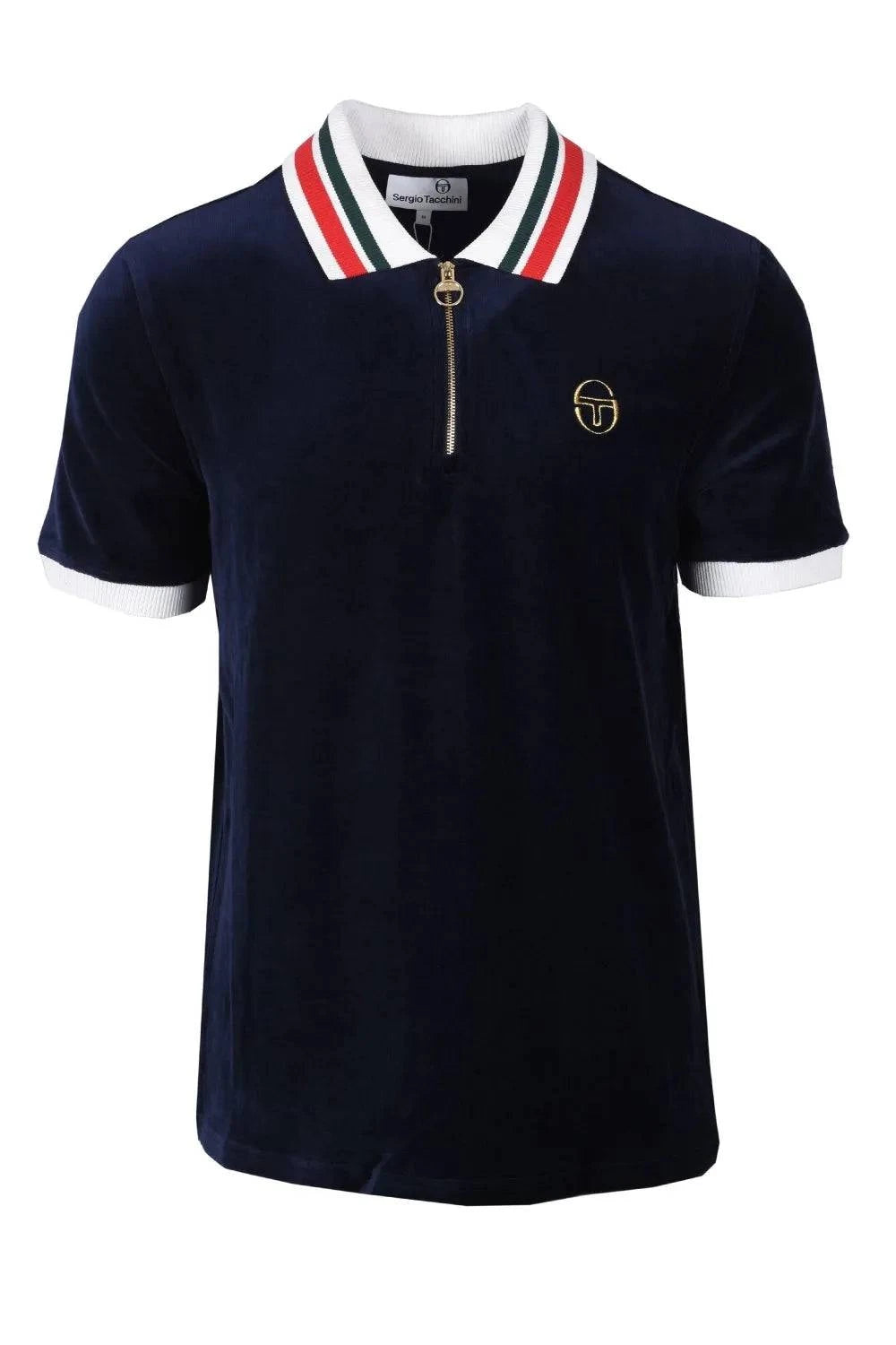 Sergio Tacchini Mahony Velour Polo Maritime Blue - RD1 Clothing