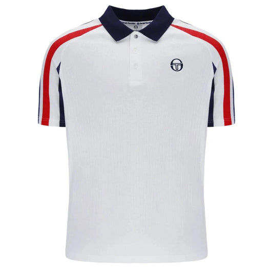 Sergio Tacchini New Blow Polo White/Maritime Blue/Adrenaline Rush - RD1 Clothing