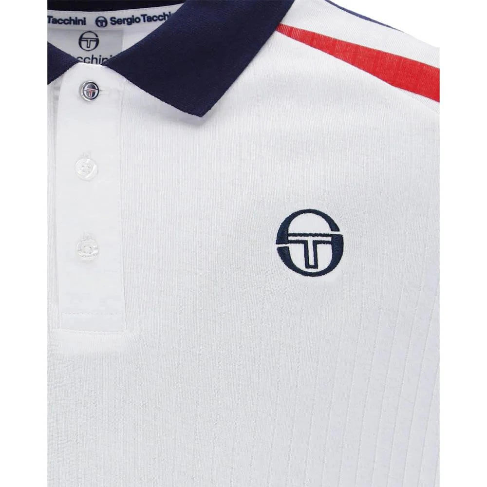 Sergio Tacchini New Blow Polo White/Maritime Blue/Adrenaline Rush - RD1 Clothing
