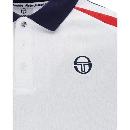Sergio Tacchini New Blow Polo White/Maritime Blue/Adrenaline Rush - RD1 Clothing