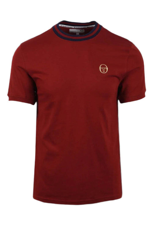 Sergio Tacchini Rainer Tee In Dark Red - RD1 Clothing