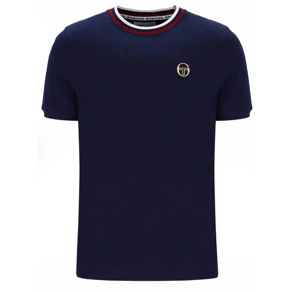 Sergio Tacchini Rainer Tee In Blue/Dark Red - RD1 Clothing