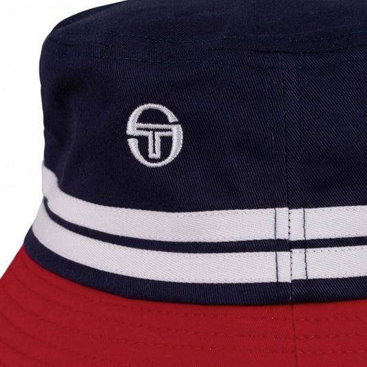 Sergio Tacchini Stonewoods Bucket Hat Maritime Blue/Adrenaline Rush - RD1 Clothing