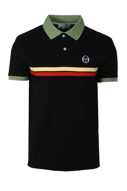 Sergio Tacchini Supermac Polo Shirt In Black - RD1 Clothing