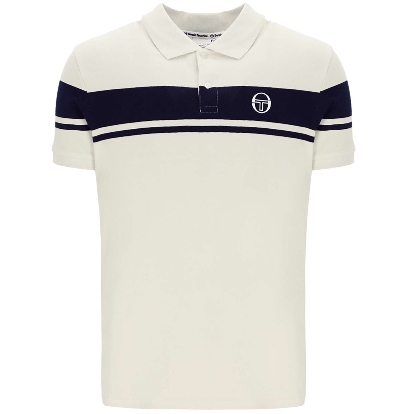 Sergio Tacchini Young Line Polo Shirt Gardenia/Navy - RD1 Clothing