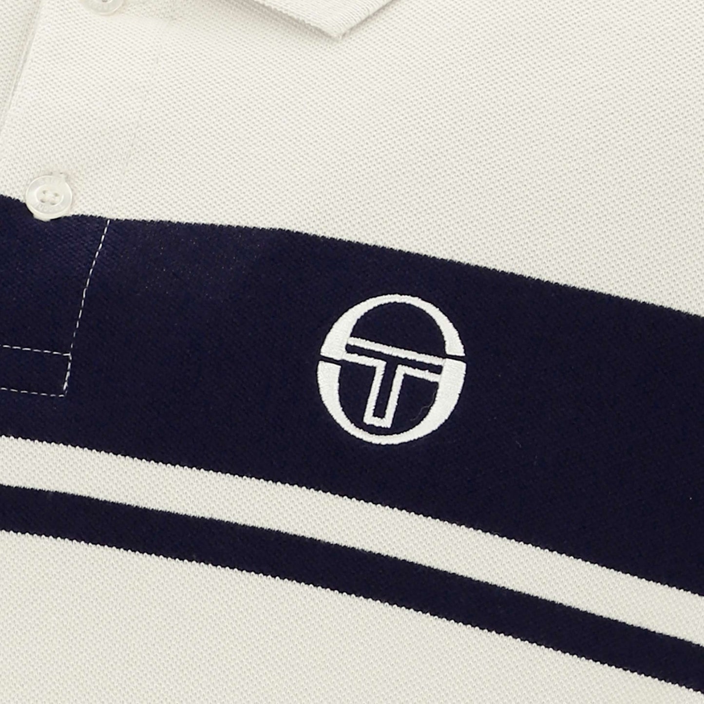 Sergio Tacchini Young Line Polo Shirt Gardenia/Navy - RD1 Clothing