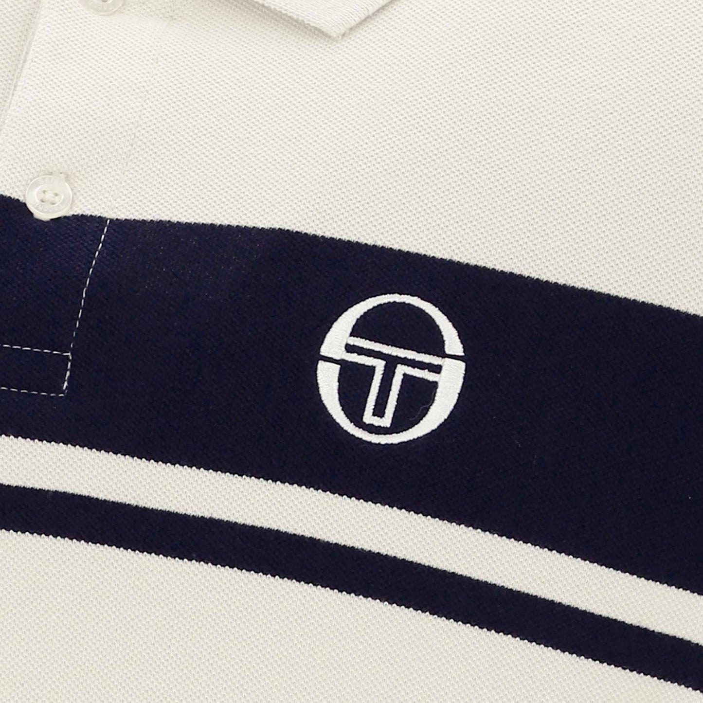 Sergio Tacchini Young Line Polo Shirt Gardenia/Navy - RD1 Clothing