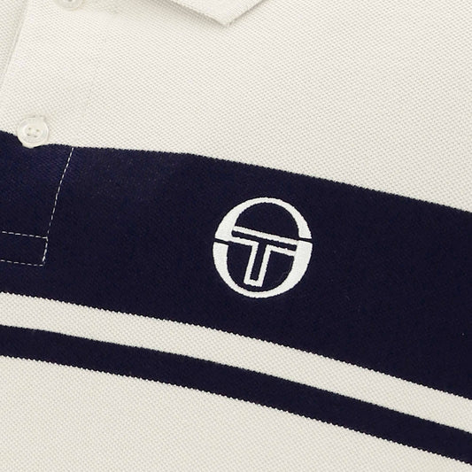 Sergio Tacchini Young Line Polo Shirt Gardenia/Navy - RD1 Clothing