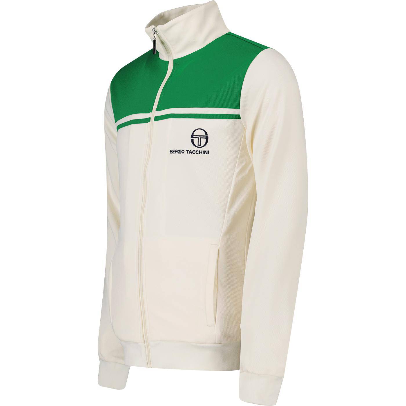 Sergio Tacchini New Young Line Track Top In Gardenia/ Jolly Green