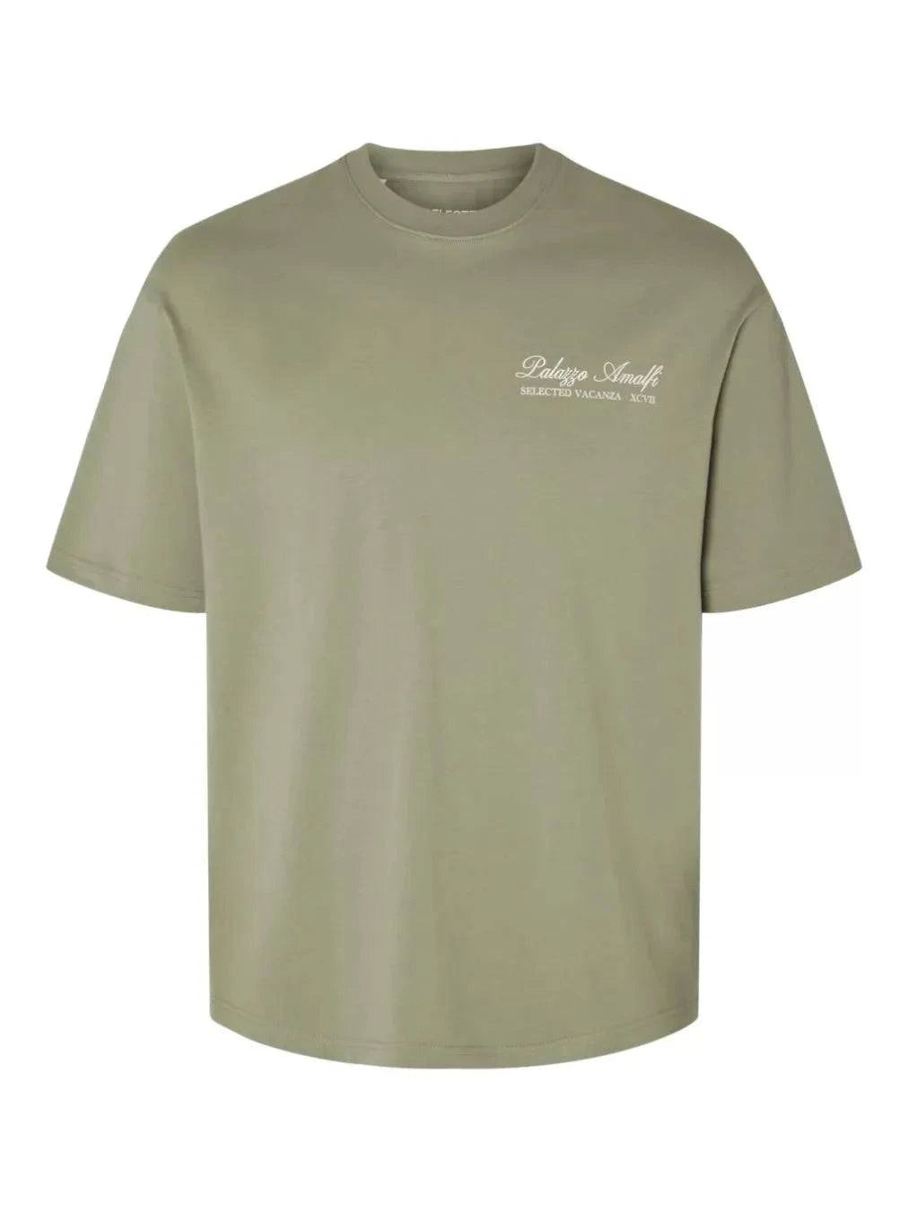 Selected Homme Gib Print Tee In Vetiver