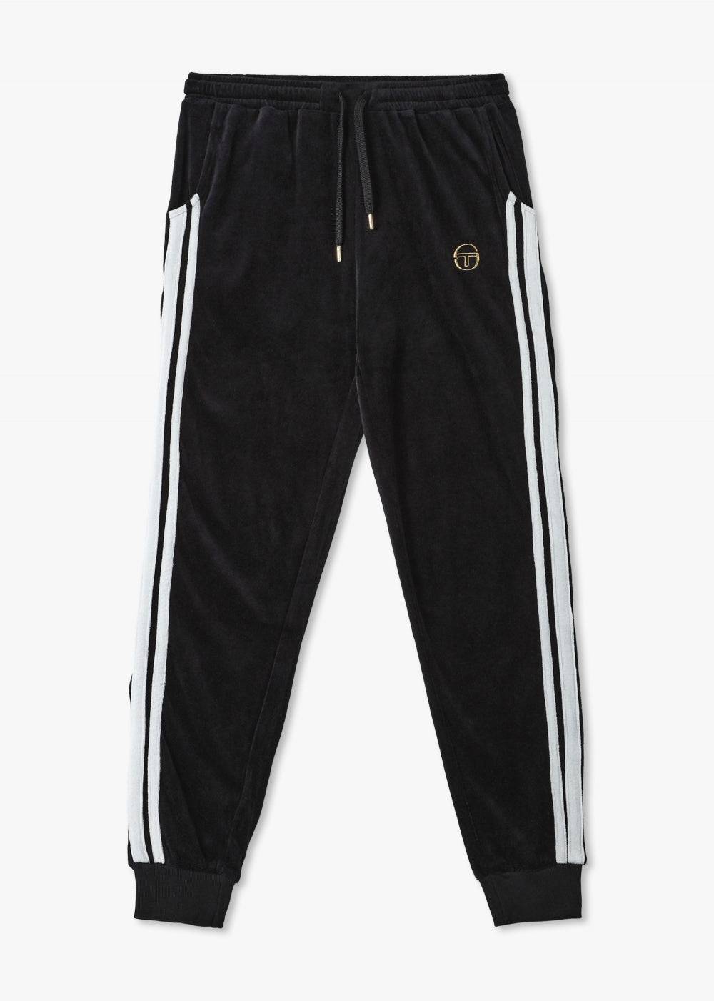 Sergio Tacchini Damarindo Velour Track Pants In Black - RD1 Clothing