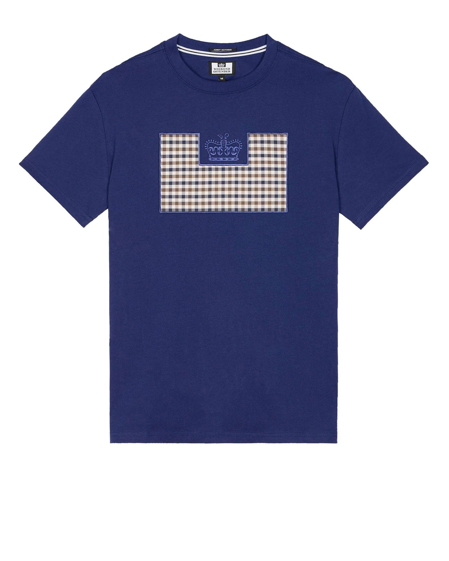 Weekend Offender Zapico Prison T-Shirt Bright Navy/Mid House Check - RD1 Clothing