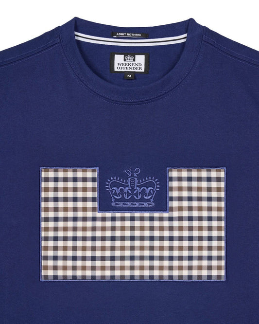 Weekend Offender Zapico Prison T-Shirt Bright Navy/Mid House Check - RD1 Clothing