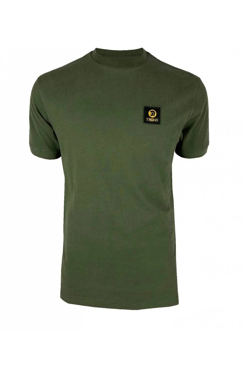 Trojan Badged Plain Tee In Army Green - RD1 Clothing