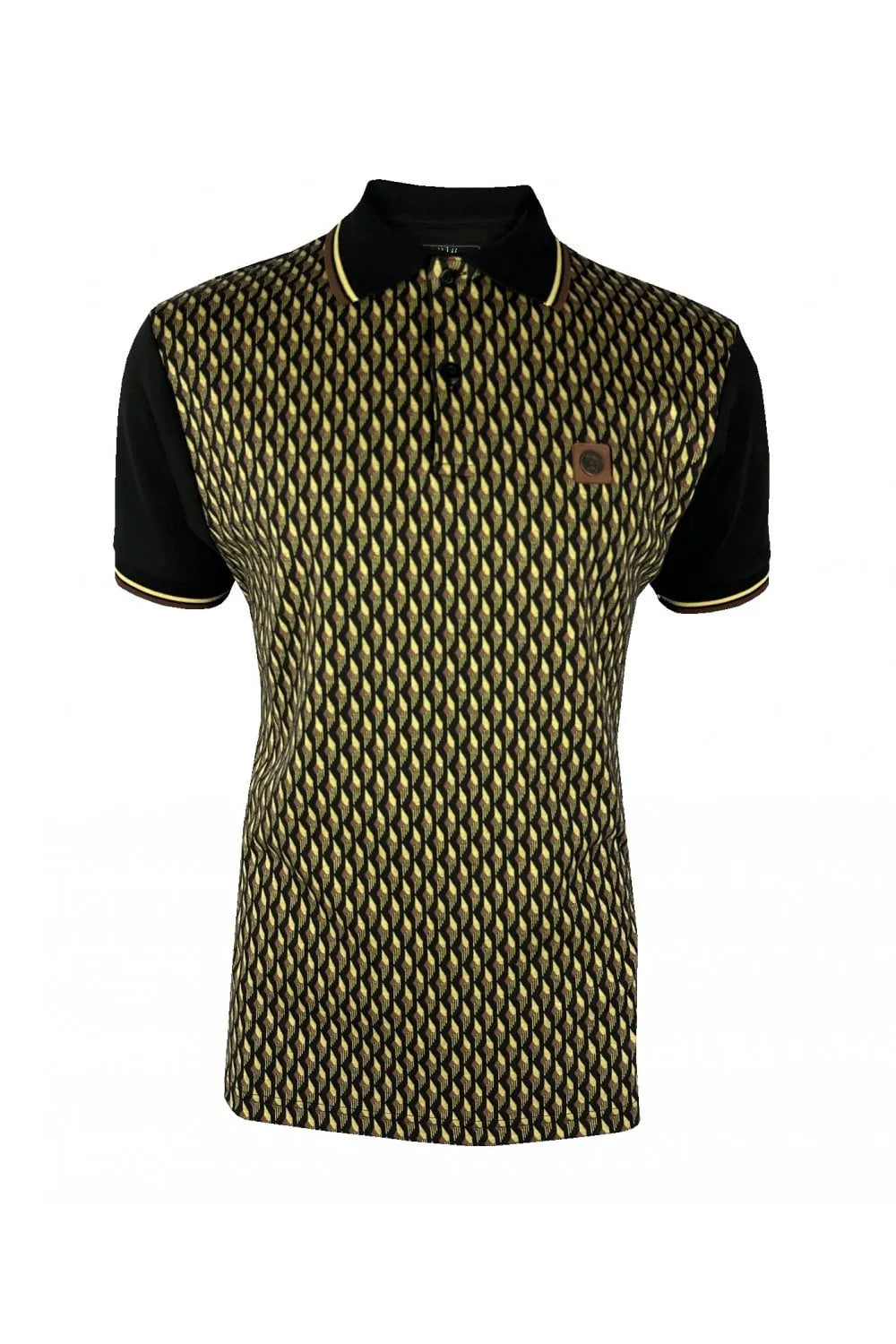 Trojan Deco Panel Polo In Black TR/8919