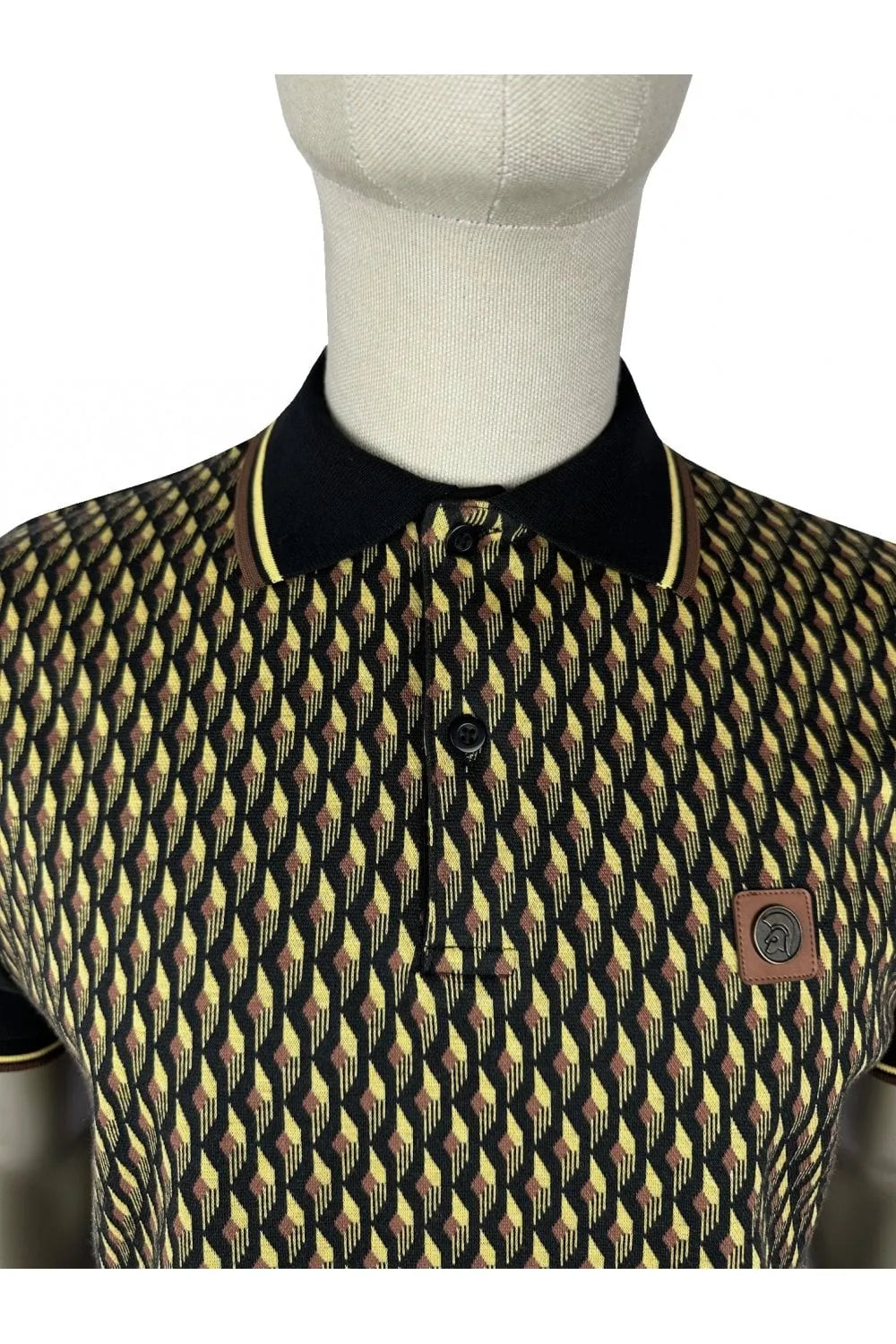 Trojan Deco Panel Polo In Black TR/8919