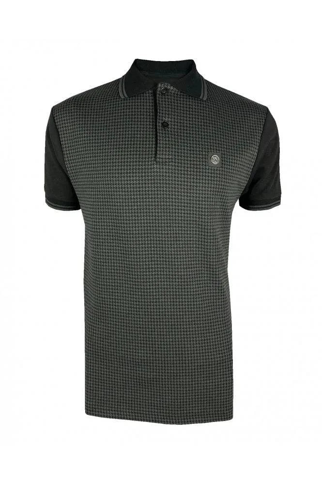 Trojan Houndstooth Panel Polo In Black TR/8934 - RD1 Clothing