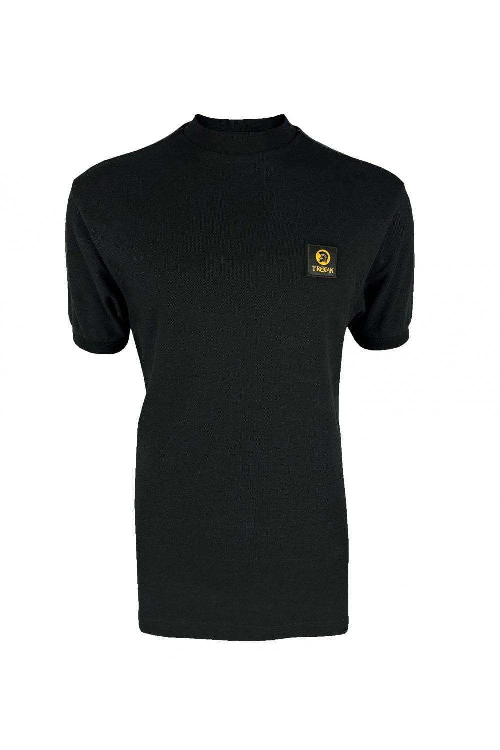 Trojan Houndstooth Trim Pique Tee In Black - RD1 Clothing