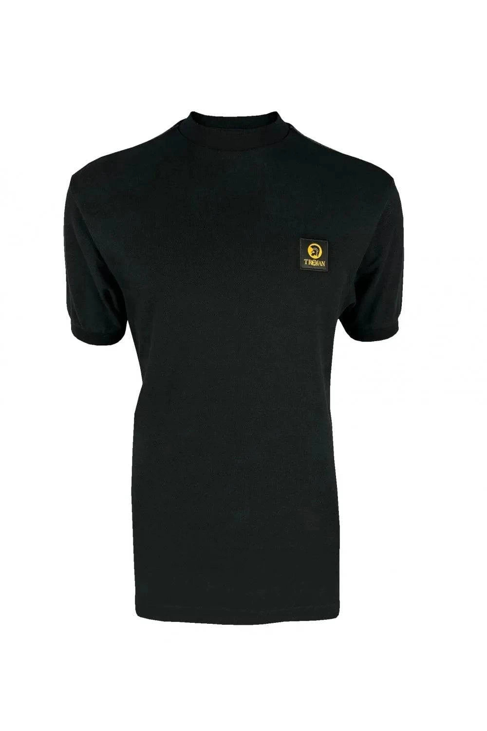 Trojan Houndstooth Trim Pique Tee In Black - RD1 Clothing