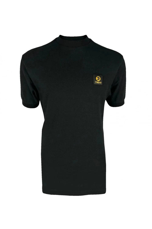 Trojan Houndstooth Trim Pique Tee In Black - RD1 Clothing
