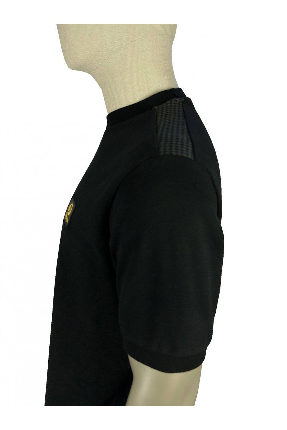 Trojan Houndstooth Trim Pique Tee In Black - RD1 Clothing