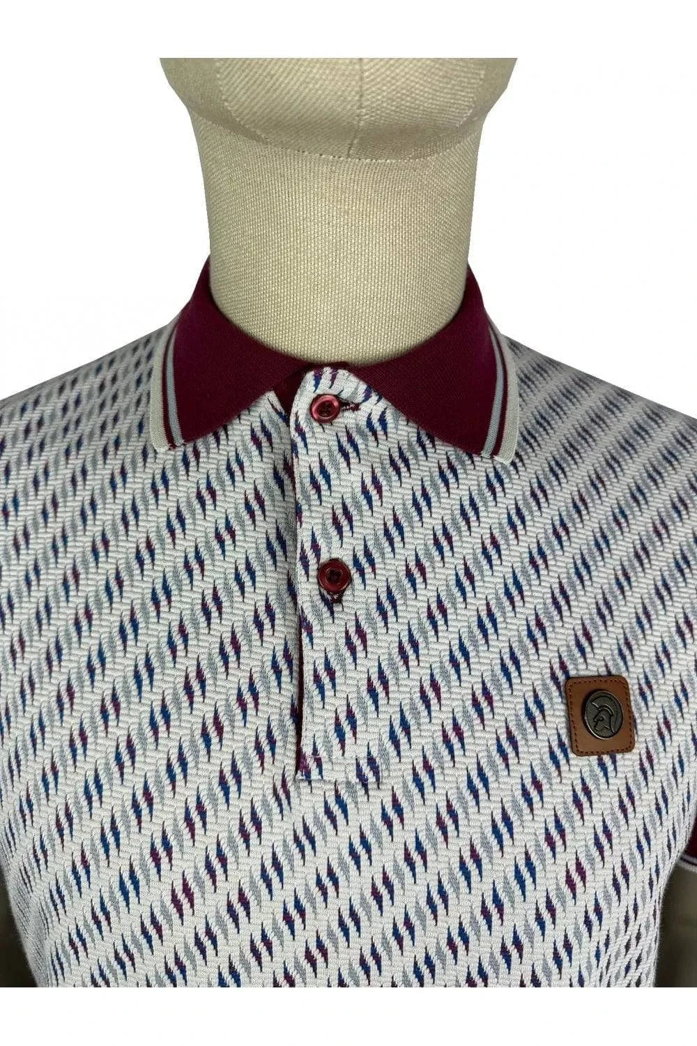 Trojan Ottoman Jacquard Panel Polo In Port