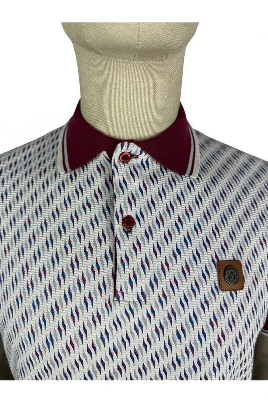 Trojan Ottoman Jacquard Panel Polo In Port