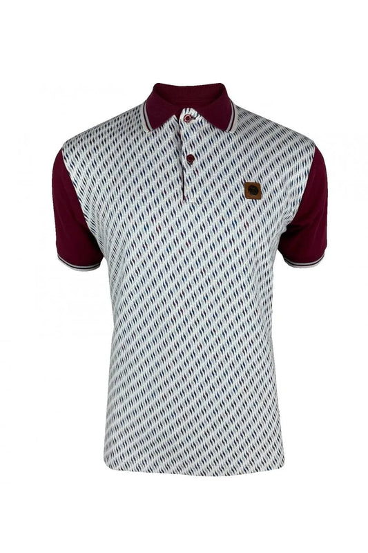 Trojan Ottoman Jacquard Panel Polo In Port