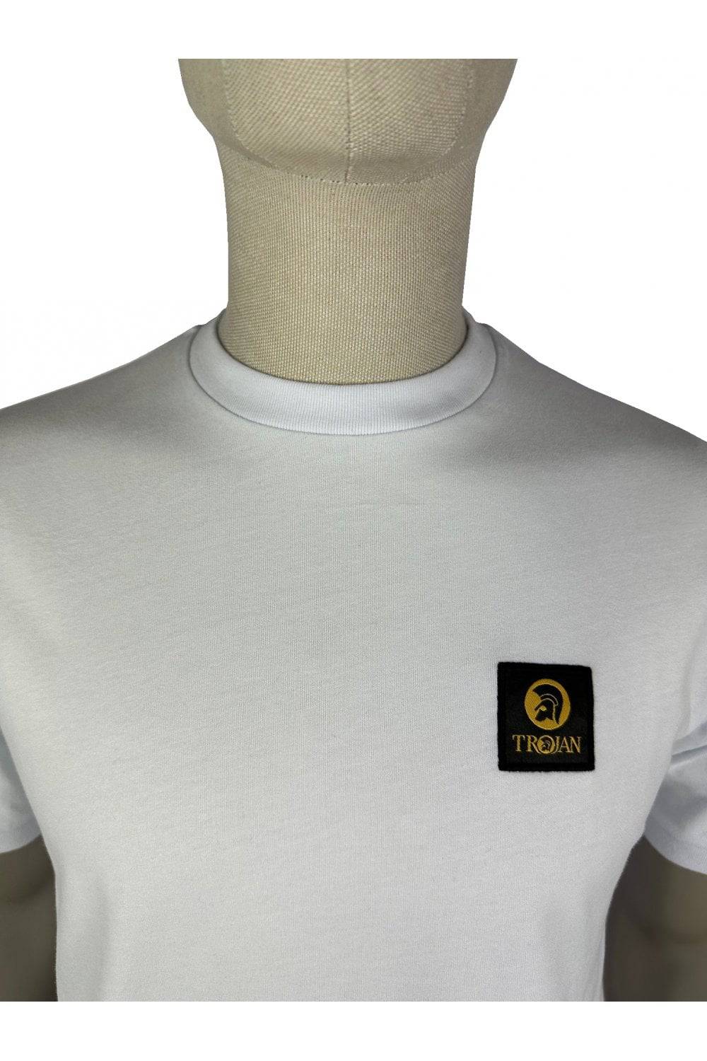 Trojan Plain Badged Tee in White - RD1 Clothing