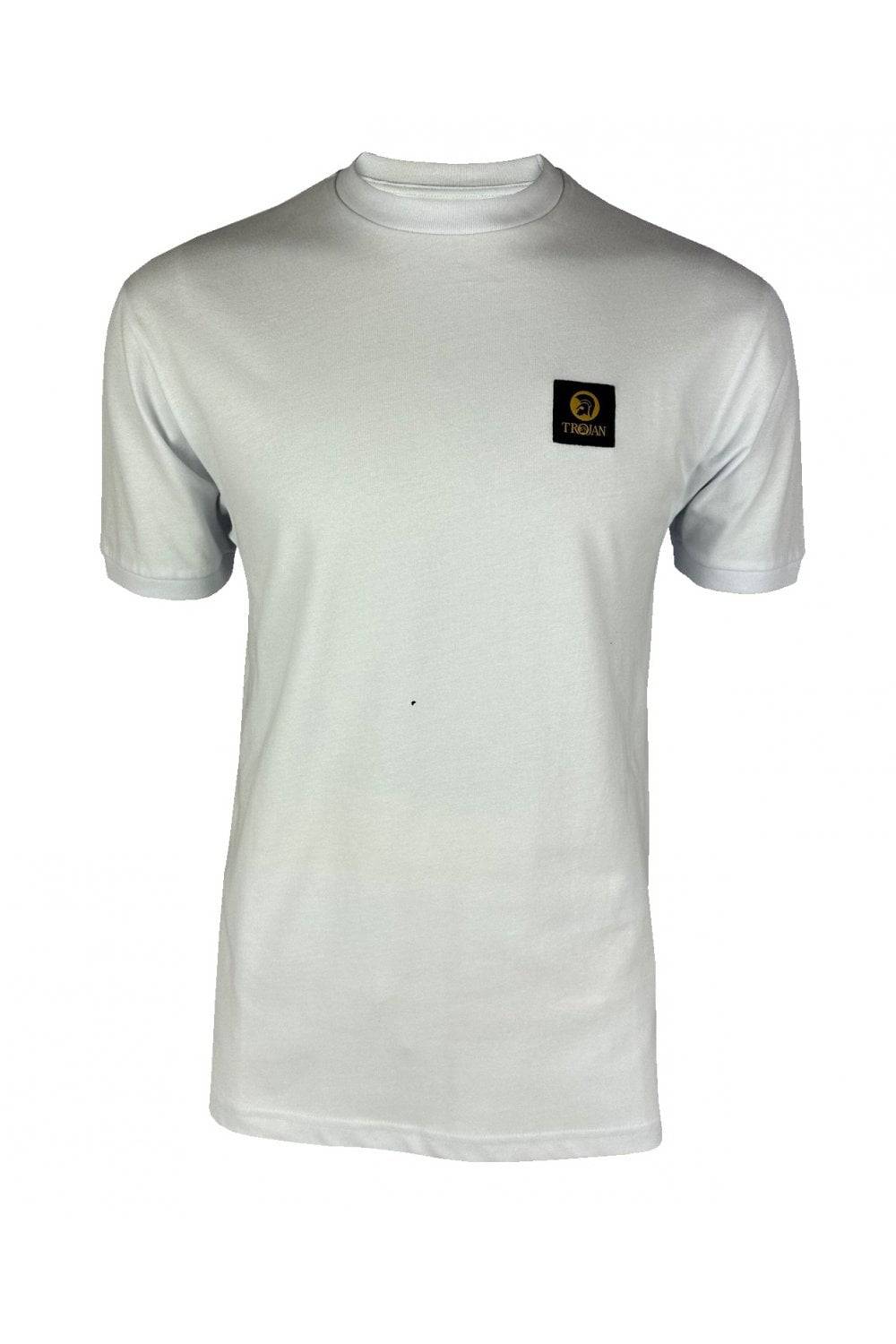 Trojan Plain Badged Tee in White - RD1 Clothing
