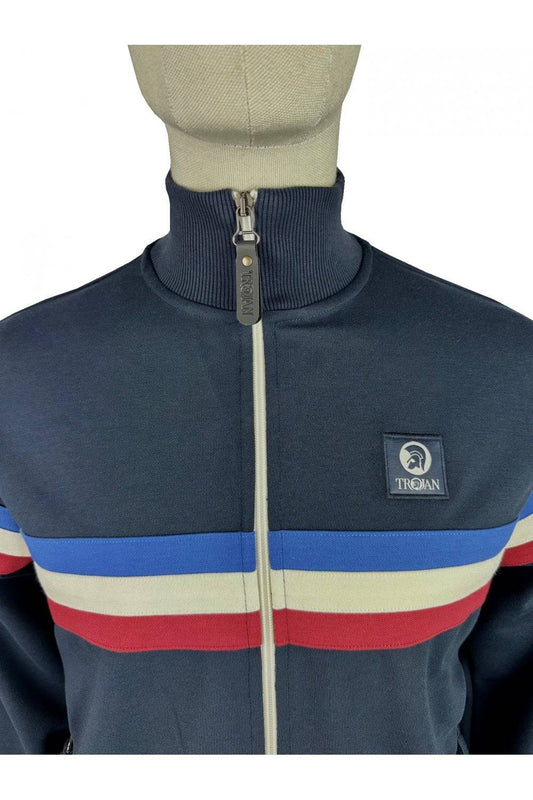 Trojan Retro Stripe Track Top Navy - RD1 Clothing