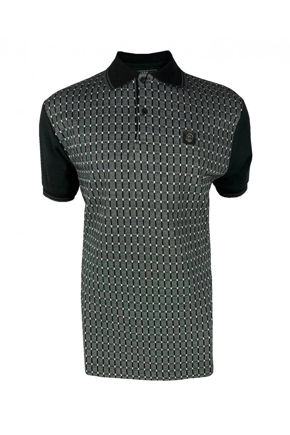 Trojan Squares Panel Polo In Black TR/8922 - RD1 Clothing