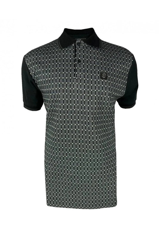 Trojan Squares Panel Polo In Black TR/8922 - RD1 Clothing