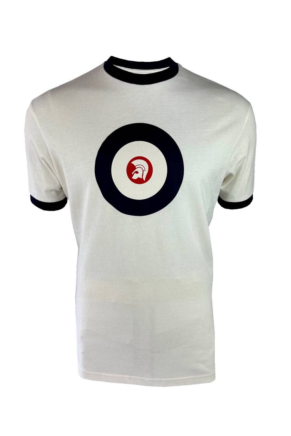 Trojan Target Ringer T-shirt Ecru - RD1 Clothing