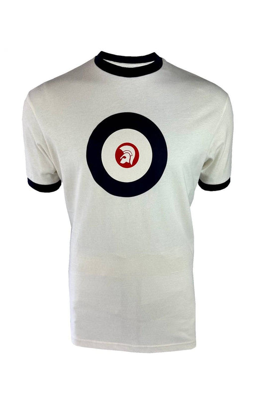 Trojan Target Ringer T-shirt Ecru - RD1 Clothing
