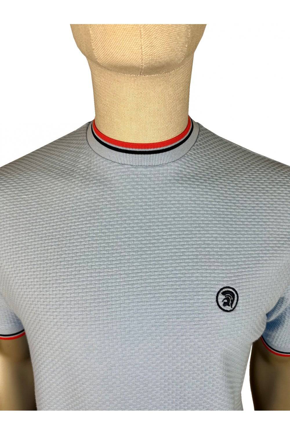 Trojan Twin Tipped Textured T-Shirt in Powder - RD1 Clothing