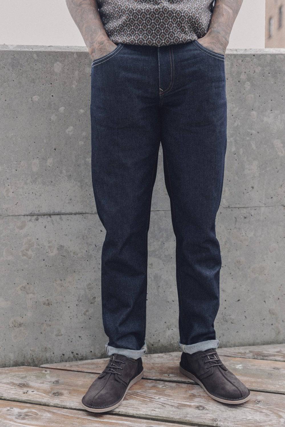 Trojan Zip Stretch Straight Leg Jean Raw Denim - RD1 Clothing