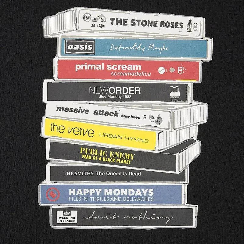 Weekend Offender Cassettes Graphic Mens T-Shirt In Black - RD1 Clothing