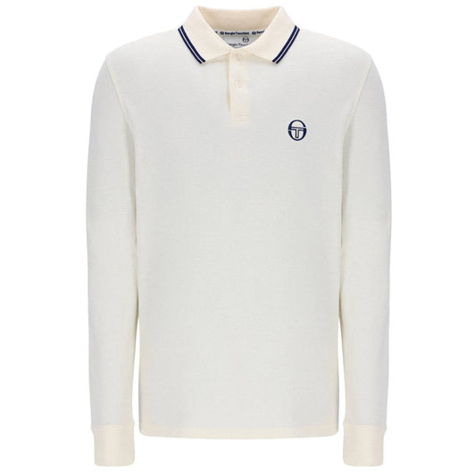 Sergio Tacchini 020 L/S Polo In Gardenia/ Maritime Blue - RD1 Clothing