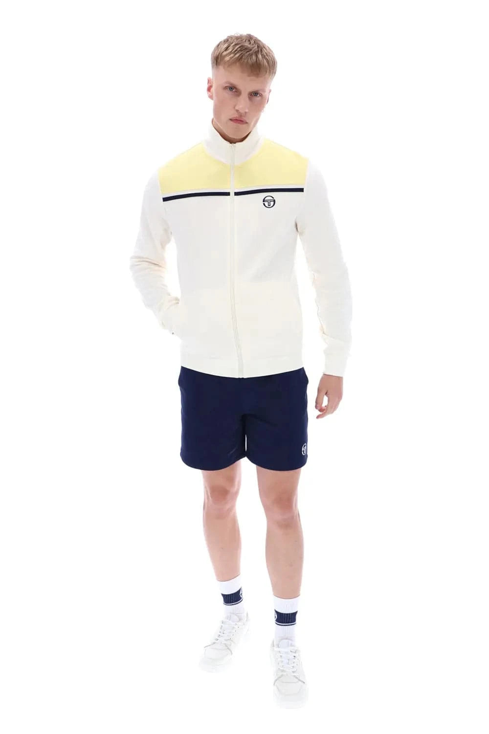 Sergio Tacchini Young Line Track Top In White/Pale Banana - RD1 Clothing