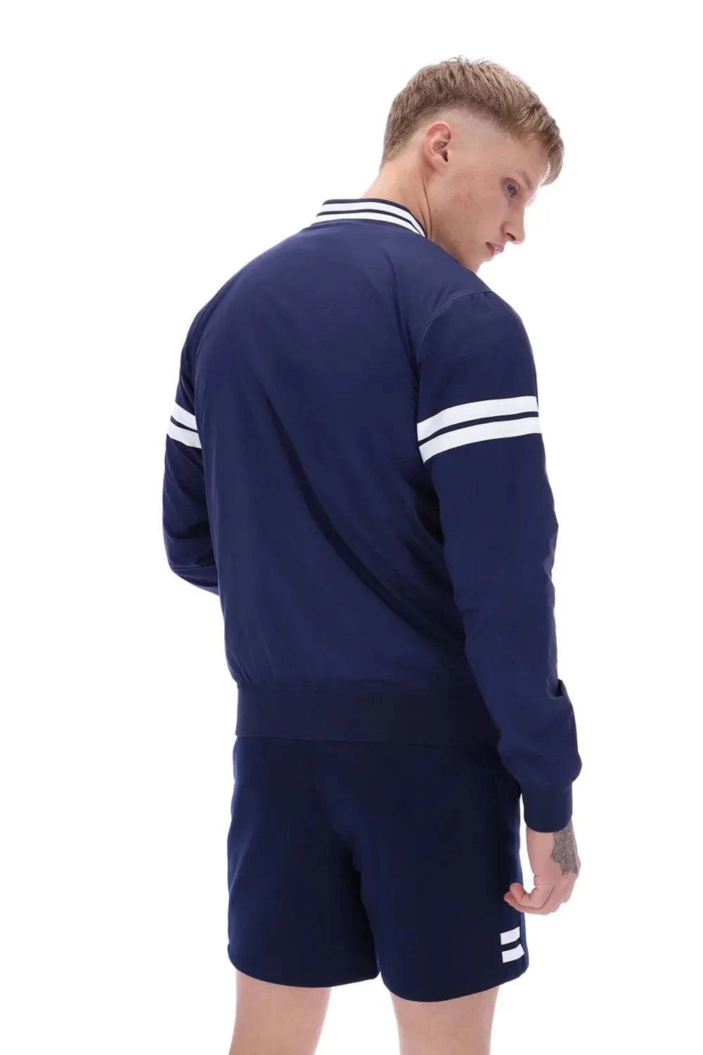 Sergio Tacchini Grello Baseball Jacket Maritime Blue/White - RD1 Clothing