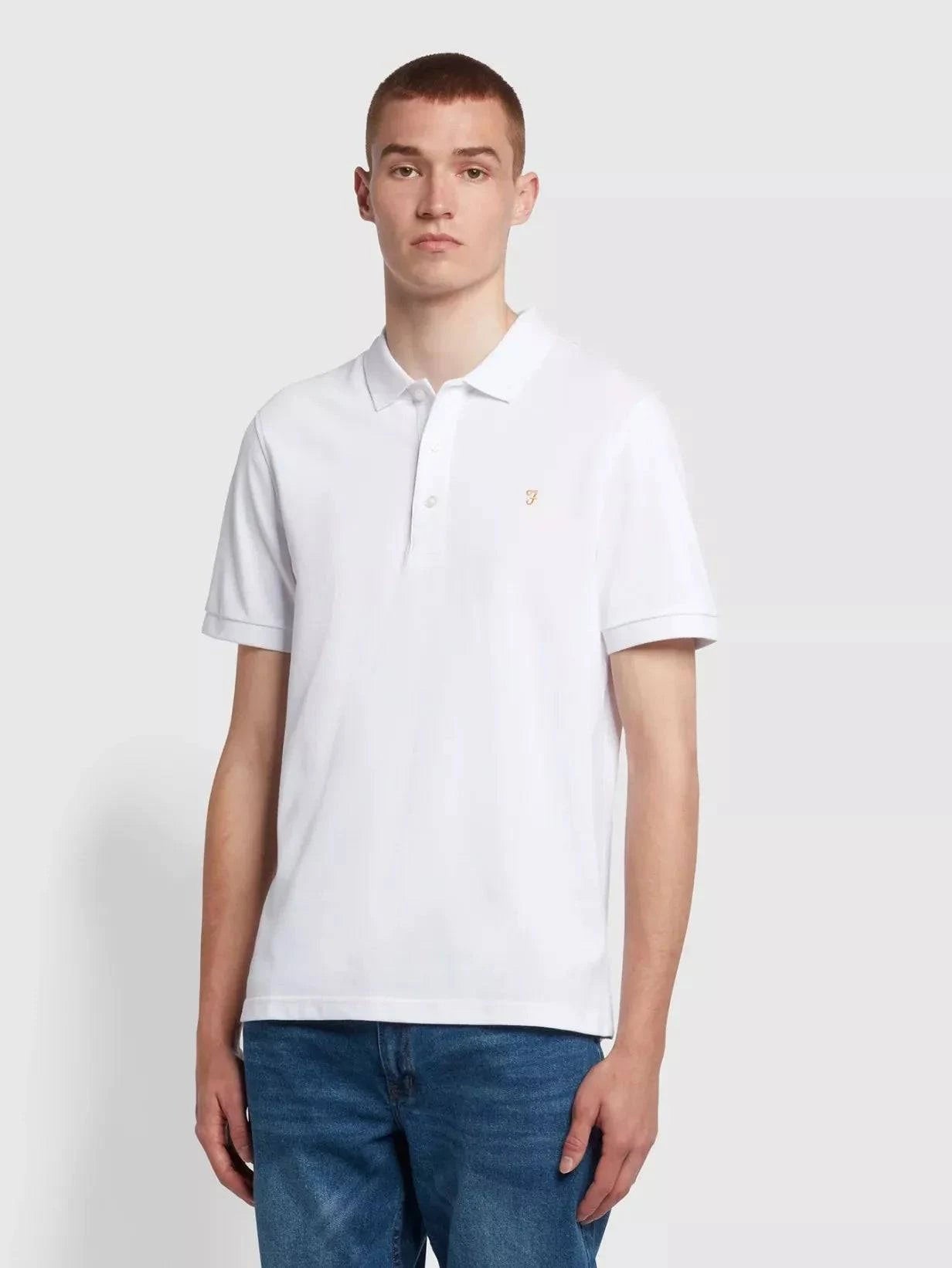 Farah Blanes SS Polo in White