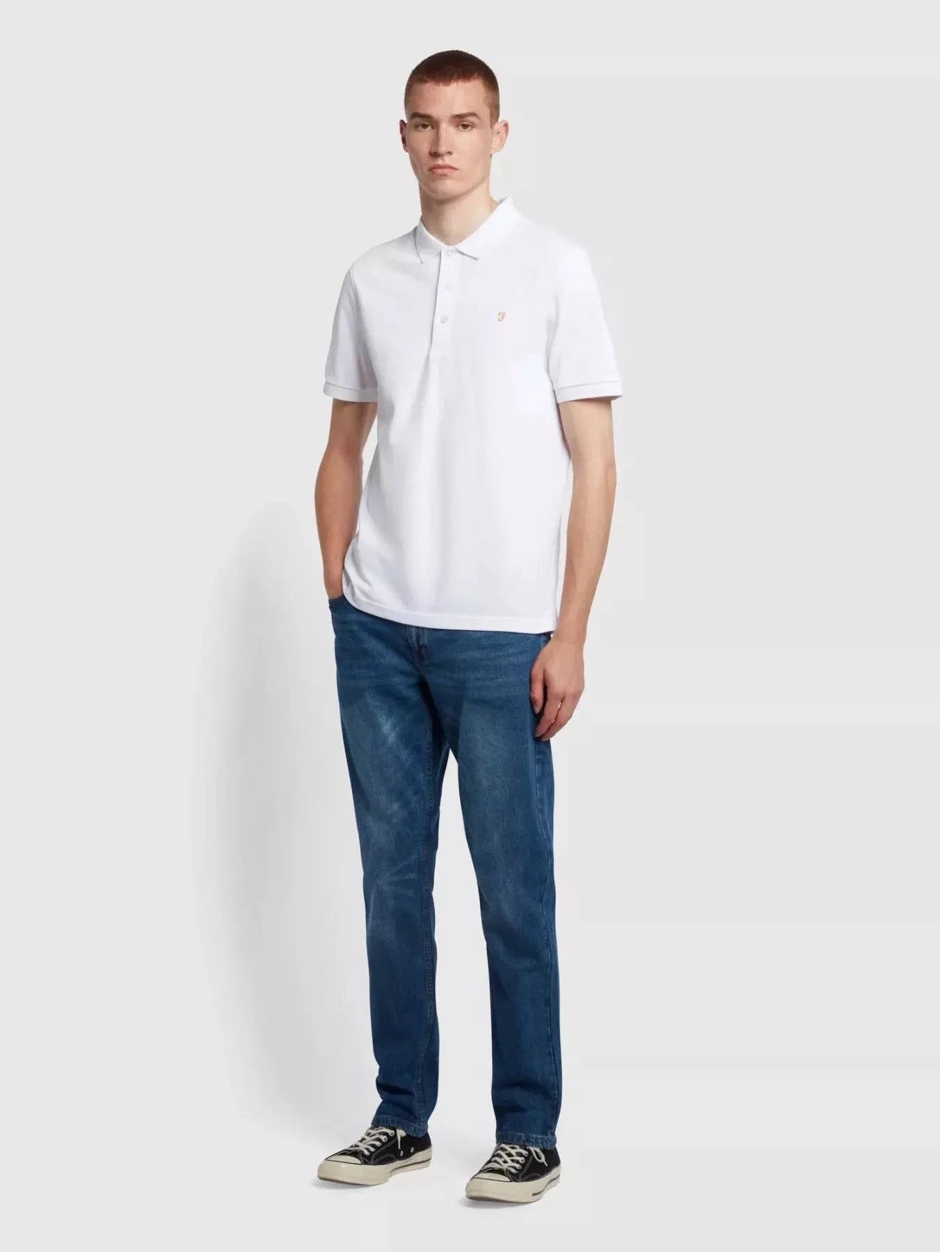 Farah Blanes SS Polo in White