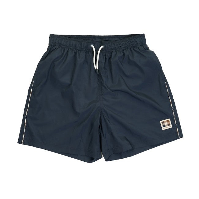 Aquascutum Club Check Piping Beach Shorts Navy