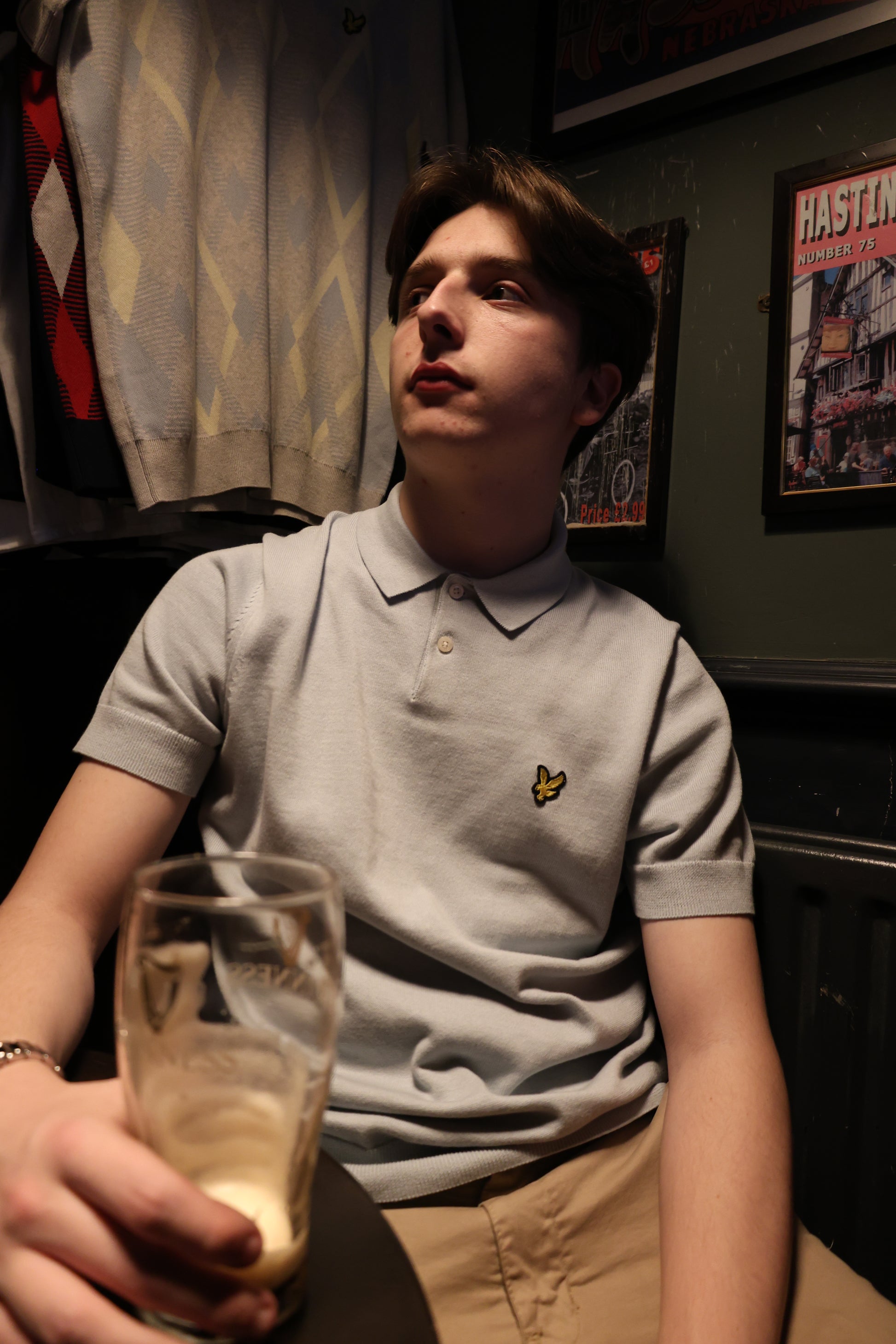 Lyle & Scott Short Sleeve Knitted Polo Opal Blue - RD1 Clothing