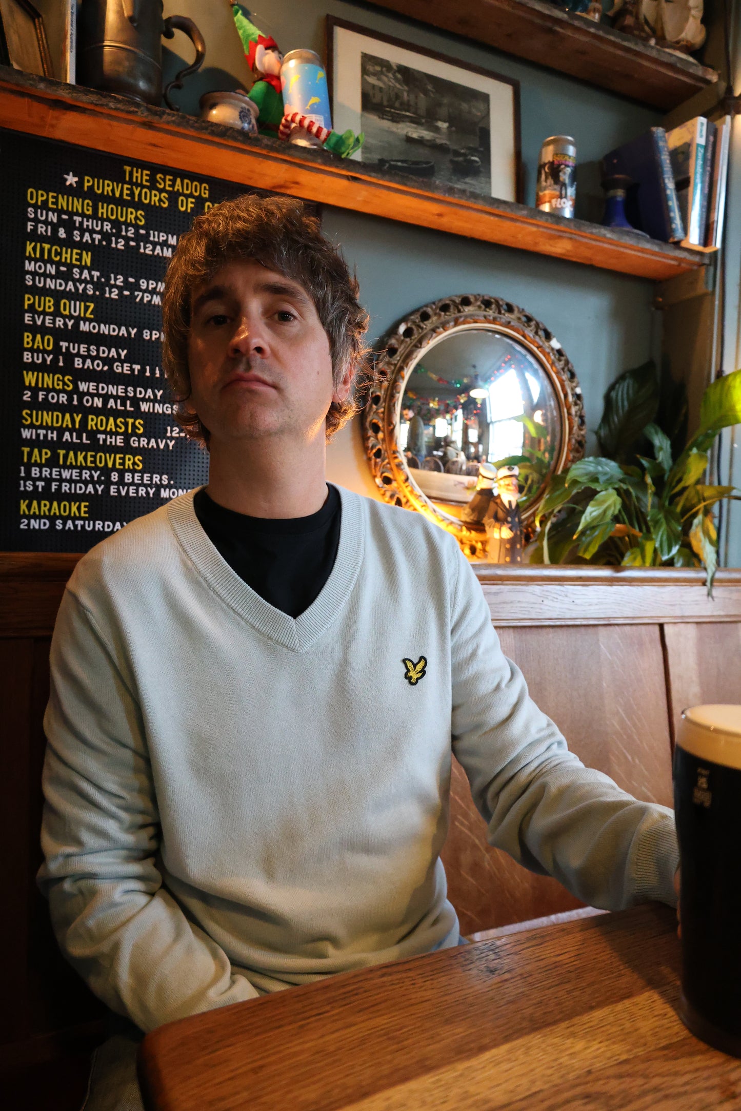 Lyle & Scott Cotton V Neck Jumper Opal Blue - RD1 Clothing