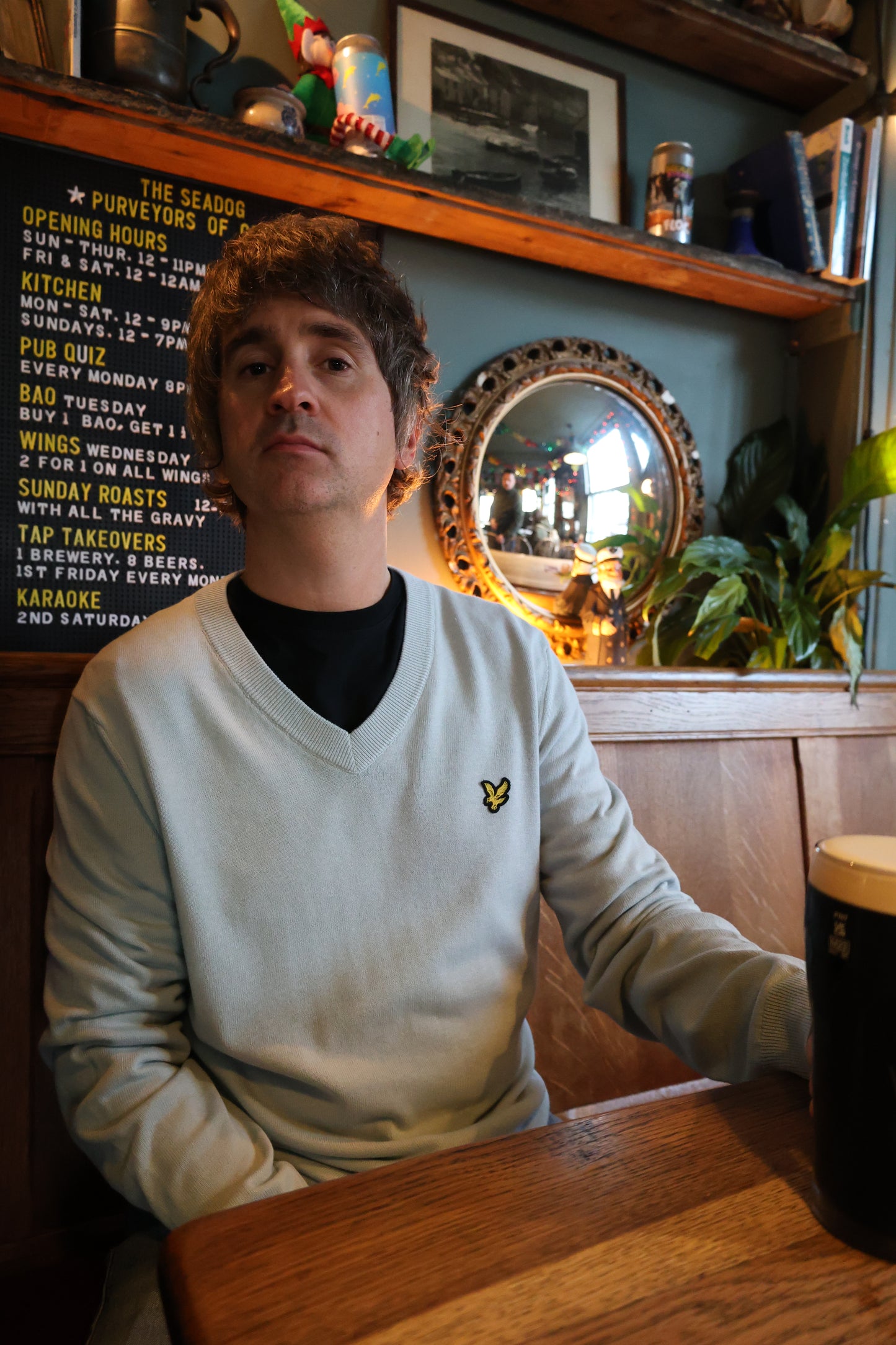 Lyle & Scott Cotton V Neck Jumper Opal Blue - RD1 Clothing